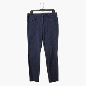 Gap Skinny Ankle Pants Womens Size 12T Navy Blue Harbour Dot Zip Pockets Stretch
